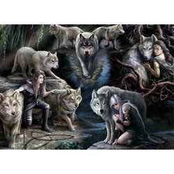 Anne Stokes - Wolf Collage -  Puzzel 1500 stukjes