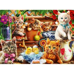 Kittens in the Potting Shed-  Puzzel 3000 Stukjes