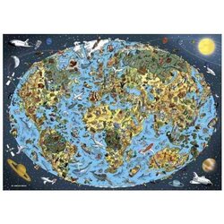 Illustrated World Map -  Puzzel 1000 stukjes