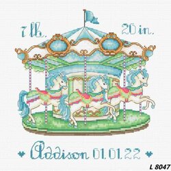 Baby Carousel Aida Leti Stitch Borduurpakket