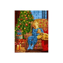 Wizardi Paint by Numbers kit.Christmas Night  40x50 cm L021