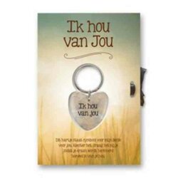 Gelukshart Sleutelhanger Giftcard Ik hou van jou