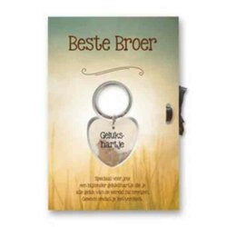 Gelukshart Sleutelhanger Giftcard Beste Broer