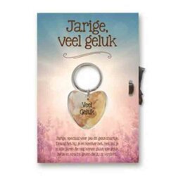 Gelukshart Sleutelhanger Giftcard Jarige Veel Geluk