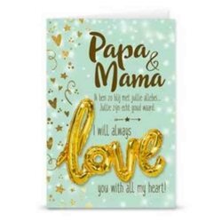 Wenskaart Love Ballon Papa en Mama
