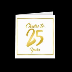 Gold White Cards Wenskaart 25 jaar