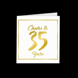 Gold White Cards 35 jaar