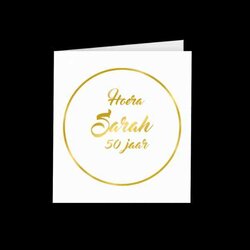 Gold White Cards Sarah  50 jaar