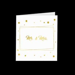 Gold White Cards Mr & Mrs