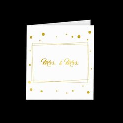 Gold White Cards Mrs & Mrs