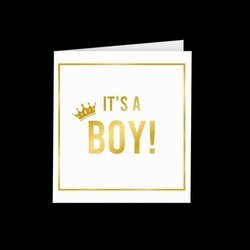 Gold White Cards It's A Boy