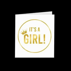 Gold White Cards It's A girl