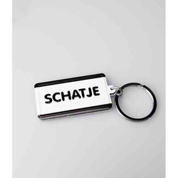 Paper Dreams Sleutelhanger Schatje 13,5 X 4,5 Cm Staal Zwart/wit