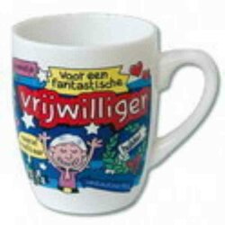 Cartoonmok / Beker  Vrijwilliger  Feestmok  325 Ml Keramiek Wit