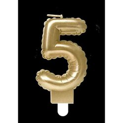 Foil balloon kaars gold - 5