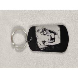 Sleutelhanger dogtag  Rhodesian Ridgeback / Leeuw Gegalvaniseerd  zwart staal