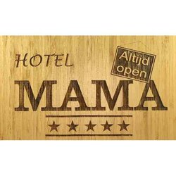 Hotel Mama Spreuktegel  /Wandbord ( Hout Bamboo )