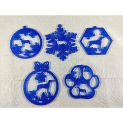 Rodhesian Ridgeback Kerstboomversiering Set van 5 