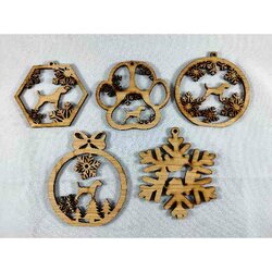 Kerstboomversiering Set van 5  Jack Russel