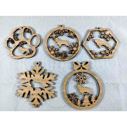 Kerstboomversiering Set van 5  King Charles