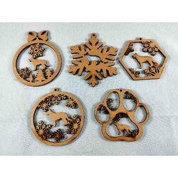 Kerstboomversiering Set van 5  Siberische Husky