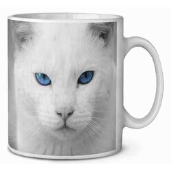 Witte Kat Blauwe ogen  Koffie-thee mok