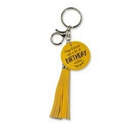 Sleutelhanger /Tashanger +Tassel / Kwast Happy Birthday
