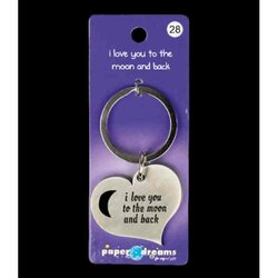 Paper Dreams Hart sleutelhanger -  I love you to the moon and back