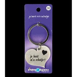 Paper Dreams Hart sleutelhanger - Je bent mijn schatje