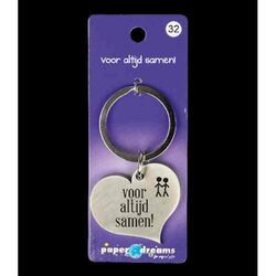Paper Dreams Hart sleutelhanger - voor altijd samen
