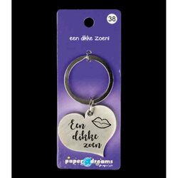 Paper Dreams Hart sleutelhanger - Een dikke zoen