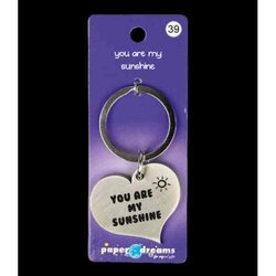 Paper Dreams Hart sleutelhanger - You are my sunshine