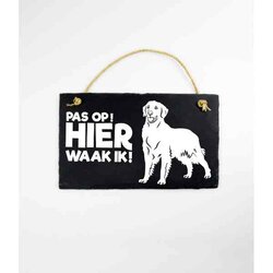 Leisteen Dieren - Golden Retriever / Spreuktegel
