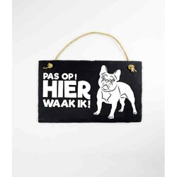 Leisteen Dieren - Franse Bulldog / Spreuktegel