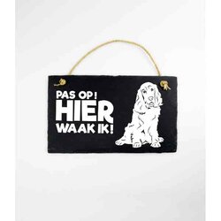 Paper Dreams Waakbord Cockerspaniël 15 X 25 Cm Leisteen Zwart