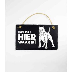 Leisteen Dieren - Amerikaanse Pitbull / Spreuktegel