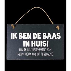Stone Slogans Baas in Huis / Spreuktegel