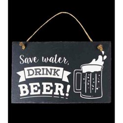 Stone Slogans Save Water Drink Beer / Spreuktegel