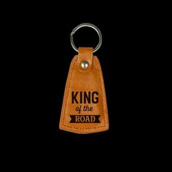 Sleutelhanger | Imitatieleer | Bruin | King of the road