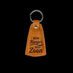 Sleutelhanger | Imitatieleer | Bruin | Mijn kanjer Mijn zoon