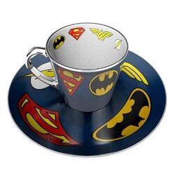 DC COMICS - Logos - Mirror Mug & Plate Set