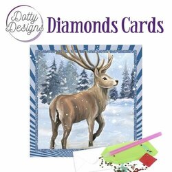  Dotty Designs Diamond Cards -Wenskaart  Reindeer in the snow