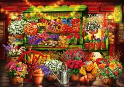 Flower Market Stall  Puzzel 1000 stukjes