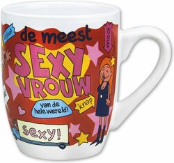 Paper Dreams Mok Cartoon-stijl Sexy Vrouw Keramiek 325 Ml Rood