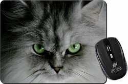 Grijze Kat groene ogen  Perzisch Muismat