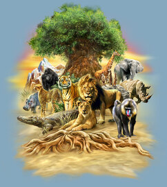 Diamond Painting Animal Kingdom  55 kleuren  vierkante steentjes 75x85
