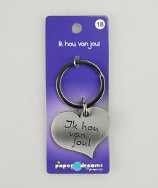 Hart Sleutelhanger - Ik hou van jou