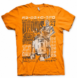 STAR WARS 7 - T-Shirt Droids Night - Orange (XXL)