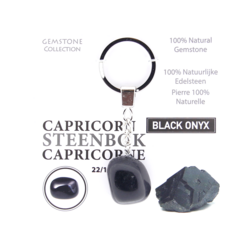 Gemstone - Black Onyx -Sleutelhanger - Sterrenbeeld - Steenbok