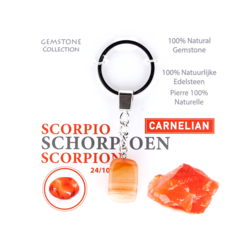 Gemstone -Carnelian - Sleutelhanger - Sterrenbeeld - Schorpioen